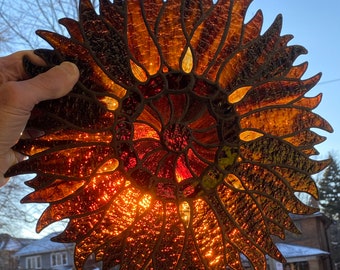 Ukrainian Sunflower Stained Glass