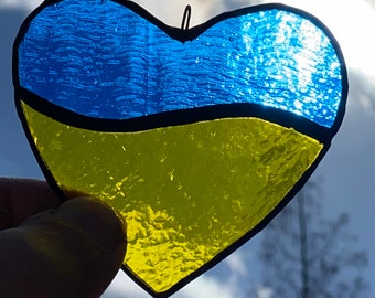 Ukrainian Flag Hearts and Fridge Magnet