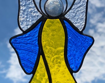 Peace Prayer Angel Stained Glass