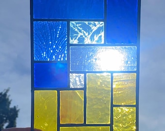 Ukrainian Flag Colours Design Stained Glass