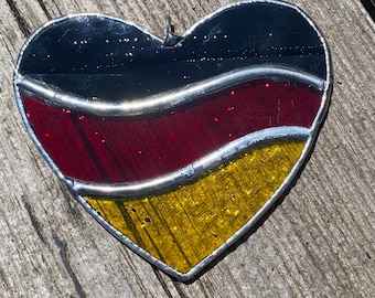 German Flag Heart Stained Glass