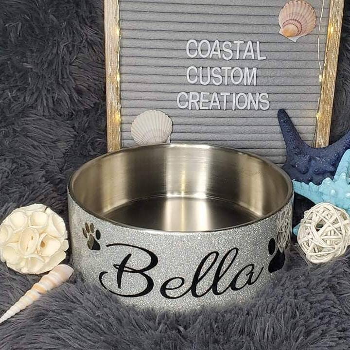 Custom Glitter Dog Bowl for your K9 Furry Friend 64 oz. Etsy