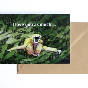 Carte postale + Enveloppe - Gibbon Banana