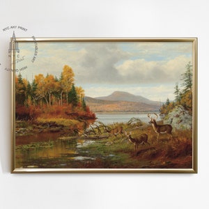 Vintage Adirondacks National Parks Druck, Spätherbst Nationalparks Poster, Reisedruck, New York National Park Gemälde