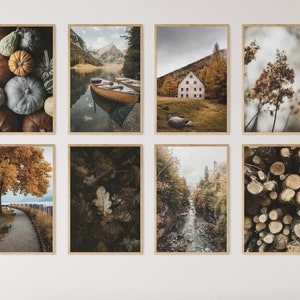 Herbst Wandkunst, Herbst Galeriewand 8er Set, Herbstliche Wandkunst, Herbst Dekor, Herbst Natur Poster, Erntedank Dekor, Bauernhaus Druck