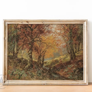 Arte de pared de otoño, arte de pared de colores de otoño, arte de pared imprimible de otoño vintage, decoración de otoño, cartel de otoño, decoración de acción de gracias