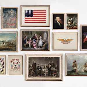 Vintage 4th of July Gallery Wall Print Set of 12, American Decor, Patriotic Wall Art, Independence Day Art,  July 4th Printable USA3