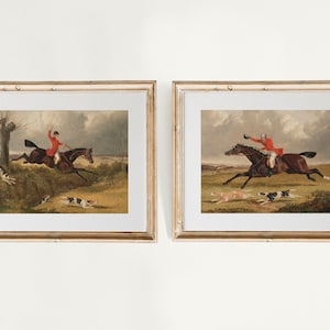 Set of 2 Vintage Horse Prints, Vintage Horse Painting, Hunting Painting,  Equestrian Wall Art, Horse Poster, John Frederick Herring, JFH3