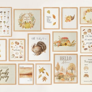 Erntedank Dekor, Herbst Wandkunst, Herbst Galeriewand Set von 20, Herbst druckbare Wandkunst, Herbst Dekor, Herbst Poster, Erntedank Poster