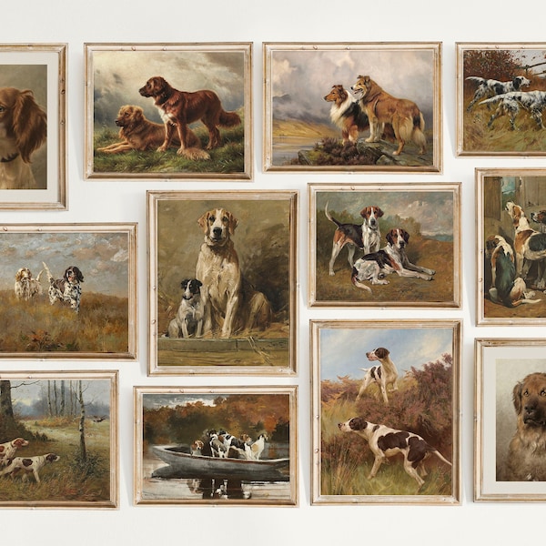 Vintage Dog Print Etsy