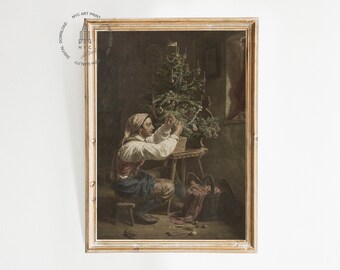 Christmas Prints, Vintage Christmas Printable wall Art, Holiday Decor, Christmas Poster, Christmas Tree Print, Farmhouse Printable CH08