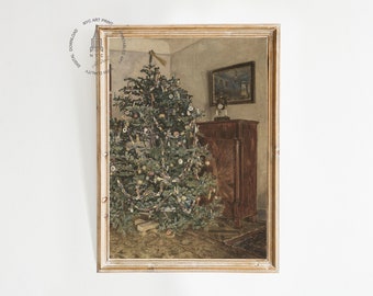Christmas Prints, Vintage Christmas Printable wall Art, Holiday Decor, Christmas Poster, Christmas Tree Print, Farmhouse Printable CH14