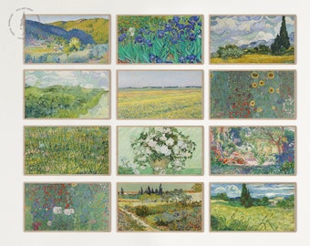 Samsung Frame TV Art Set of 12, Vintage Summer Collection Bundle, Summer Landscape Painting, Summer Landscape Frame TV Art, TVS 02