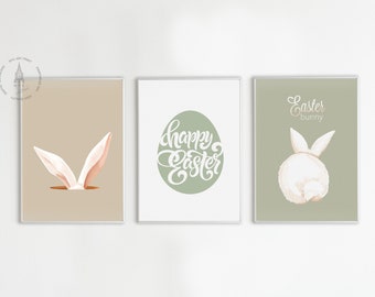 Easter Gallery Wall Set of 3, Spring Printable wall Art,  Easter Prints, Easter Poster, Easter Printable Wall Art, Spring Prints