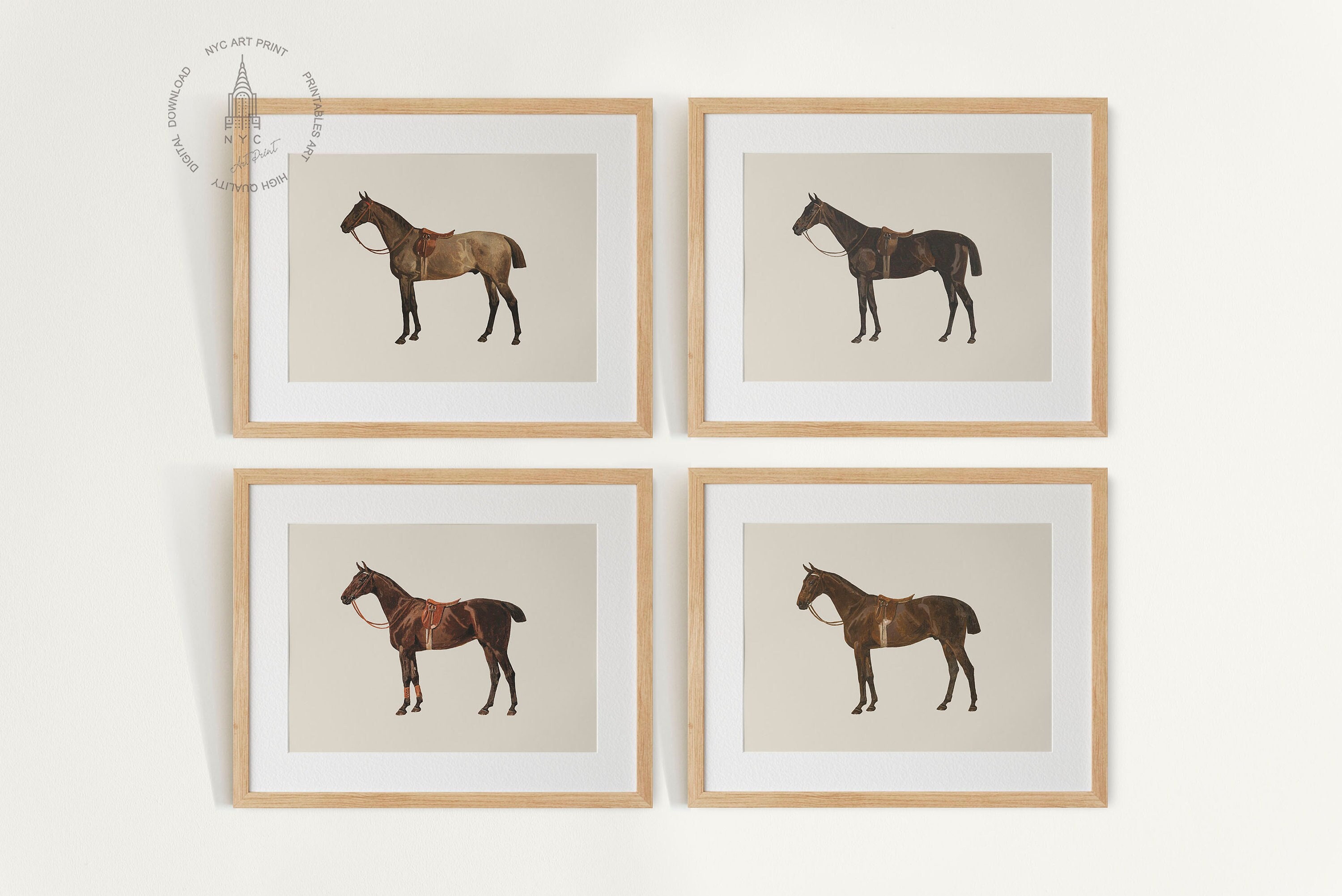 Vintage Horse Gallery Wall Set of 4, Bay Horse Prints, Vintage Horse  Painting, Equestrian Wall Art, Horse Decor, Farmhouse Decor - Etsy, image size:3000x2003