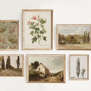 Vintage French Country Gallery Wall Set of 9, French Cottage Landscape ...