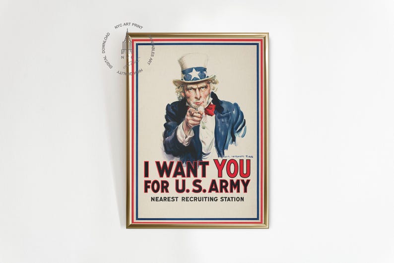 Vintage Patriotic Poster, 4th of July Print, Uncle Sam Poster ...