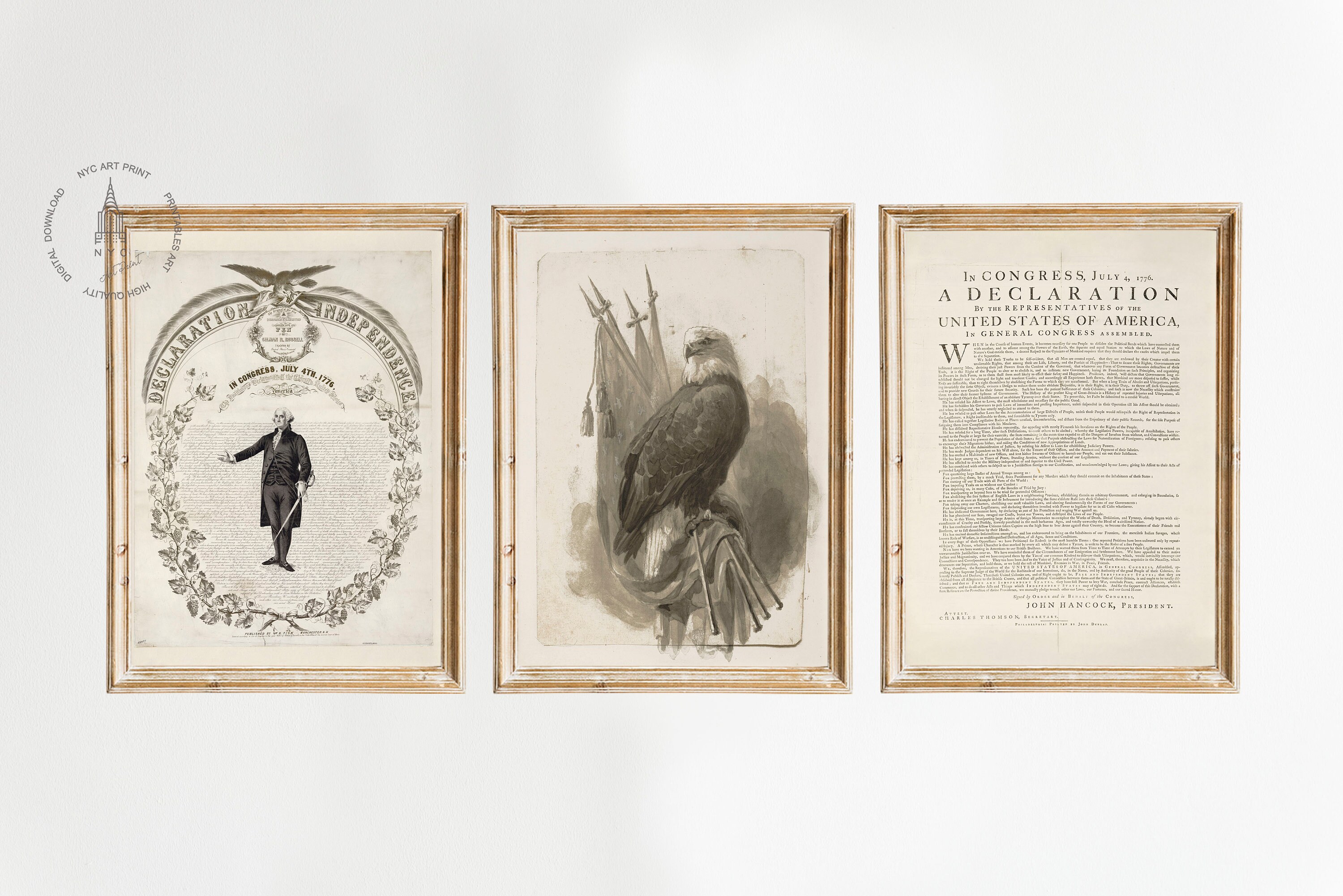 Vintage 4th of July Gallery Wall Print Set of 12, American Flag ...