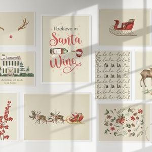 Christmas Prints Gallery wall 9er Set, Weihnachten Printable Wandkunst, Weihnachtsdeko, Weihnachtsdeko, Weihnachtsdeko, Weihnachtsdeko Bild 4