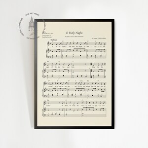 O Holy Night Printable Christmas Hymn, Christmas Prints, Vintage ...