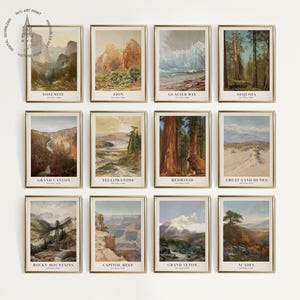 US National Park Prints, National Park Poster, Travel Wall Decor, Retro Travel Poster, Office Poster, Home Decor, Digital Download, 3 Poster Bundle - any 3 National Park Posters, National Park and hiking gift, vintage national park style prints | Framed poster gifts