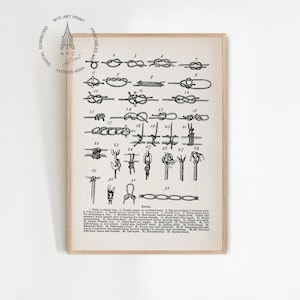 Sailor Knots Print, Nautical knots, Marine Knots Poster, Sailing club, Sail centers, Seaside Prints, Marine Wall Decor, Nautical art