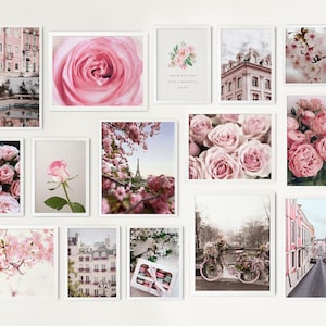 Blush Pink Prints Gallery wall Set of 15, Pink Poster, Pink Wall Art, Pink Home Decor, Spring Prints, Pink Print Set, Girlie Digital Prints