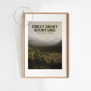 Great Smoky Mountains Nationalpark Poster, Vintage Nationalpark-Druck, Great Smoky Mountains Kunst, Nationalpark Malerei, Reise-Druck-01