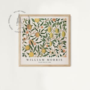 William Morris Prints, Citrus Wall Art, Vintage Exhibition Poster, William Morris Poster, Floral Pattern, William Morris Four Fruits Pattern image 4
