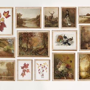 Vintage Herbst Galeriewand Set von 14, Herbst druckbare Wandkunst, Herbst Drucke, Herbst Dekor, Herbst Poster, Erntedank Dekor F01