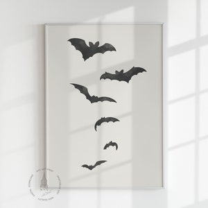 Halloween Art Print, Bats Wall Art Printable,  Halloween Poster, Halloween decor, Halloween Bat, Fall decor