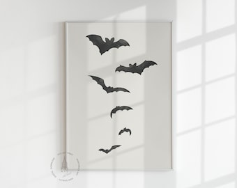 Halloween Art Print, Bats Wall Art Printable,  Halloween Poster, Halloween decor, Halloween Bat, Fall decor