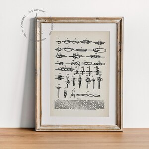 Impresión vintage de nudos marineros, impresión de paisaje marino, arte mural náutico, póster de nudos náuticos, decoración de pared marina, decoración de casa de playa imagen 4