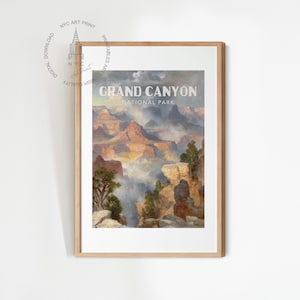 Grand Canyon National Park Poster, Vintage National Park Print, Grand Canyon National Park Painting, Grand Canyon Print, Digital Download 01