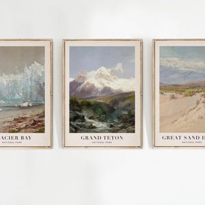 Glacier National Park Travel Poster, Scenic Landscape Wall Art, Nature Inspired Home Decor, Adventure Tourism Artwork, grand teton national park poster,  Great Sand Dunes National Park poster