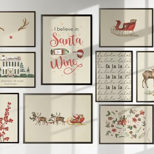 Christmas Prints Gallery wall 9er Set, Weihnachten Printable Wandkunst, Weihnachtsdeko, Weihnachtsdeko, Weihnachtsdeko, Weihnachtsdeko Bild 3