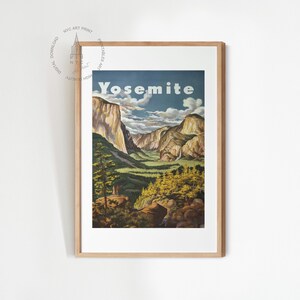Vintage Yosemite National Park Poster Art Print (Digital Download)