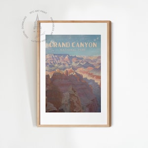 Grand Canyon National Park Poster, Vintage National Park Print, Grand Canyon National Park Painting, Grand Canyon Print, Digital Download 02