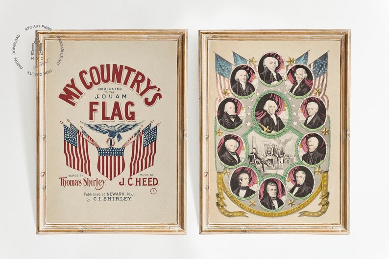 My country's flag 1896 and The Presidents of the United States, Nathaniel Currier
