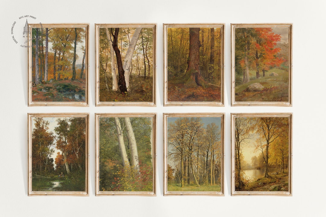 Vintage Autumn Gallery Wall Set of 8, Autumn Printable Wall Art, Fall ...