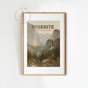 Yosemite National Park Poster, Vintage National Parks Art Print, National Parks Poster, Yosemite National Park Painting, Yosemite Valley Art