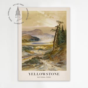 Yellowstone National Park Poster, Scenic Wyoming Travel Wall Art, Nature Inspired Home Decor, Adventure Themed Artwork