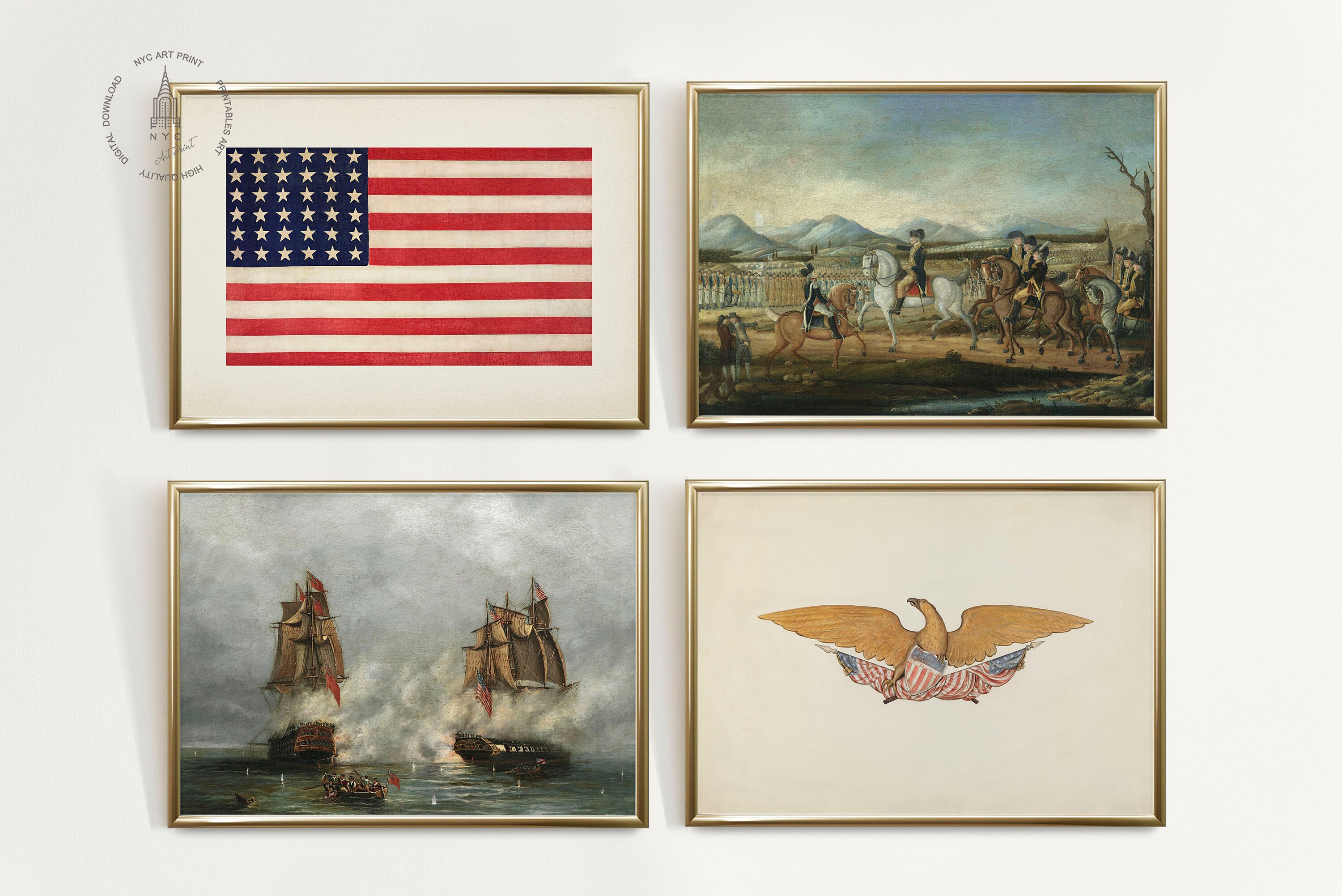 Vintage 4th of July Gallery Wall Print Set of 12, American Decor ...