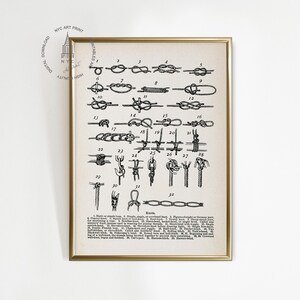 Nautical Knots, Sailor Knots, Marine Knots Print, Sailor Gift, Sailing Decor, Nautical Art