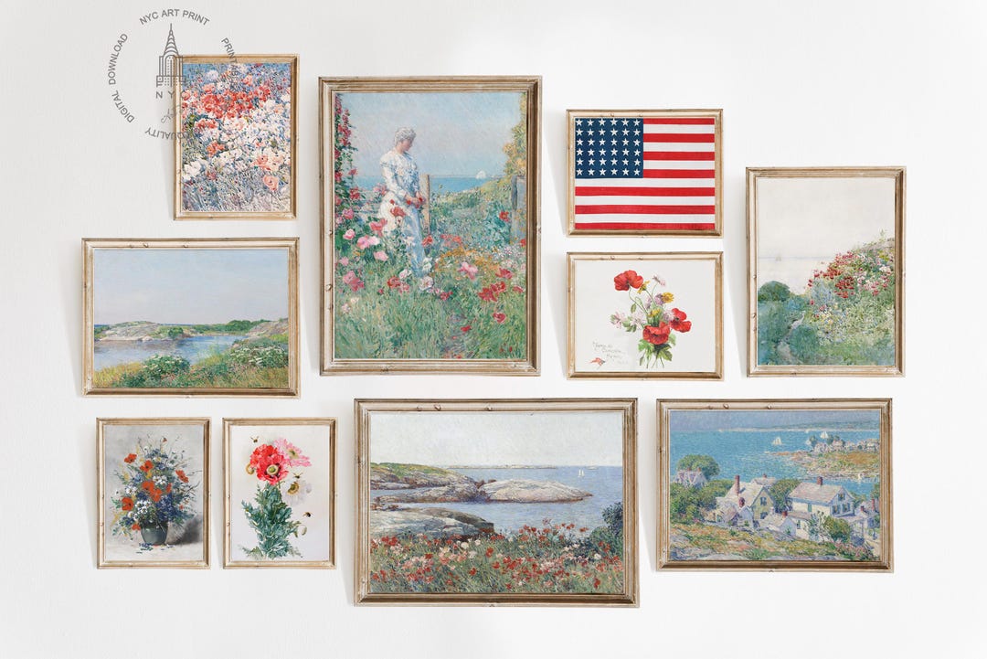 Vintage 4th of July Gallery Wall Print Set of 10, American Decor ...