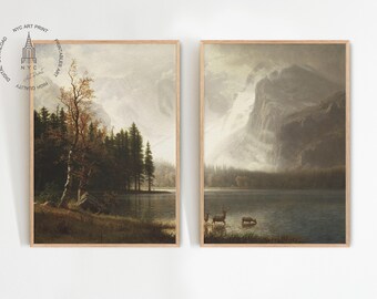 Set of 2 Vintage Washington State National Parks Poster, North Cascades Poster, North Cascades National Park Print, Fall Autumn Decor