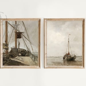 Vintage Seascape Gallery Wall Print Set of 12, Vintage Nautical Coastal ...