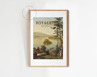 Voyageurs National Park vintage reisposter kunstafdruk (digitale download)