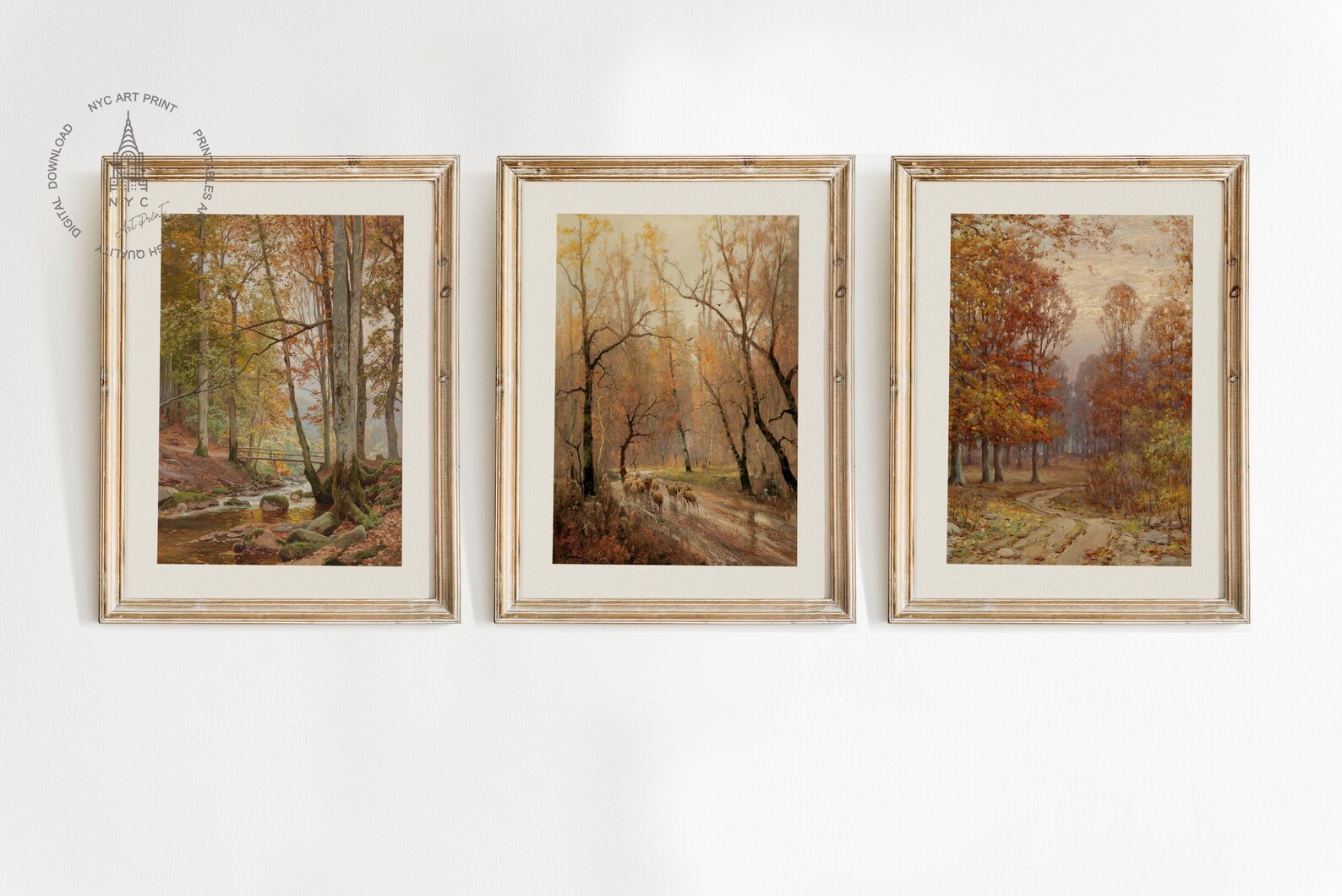 Vintage Autumn Gallery Wall Set of 8, Autumn Printable Wall Art, Fall ...