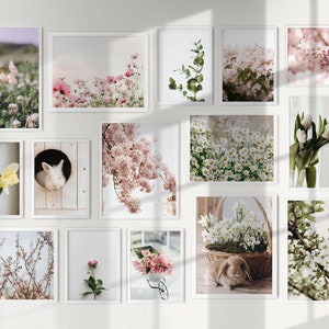 Spring Gallery wall Set of 15, Spring Poster, Spring Wall Art, Spring Home Decor, Spring Prints, Easter Print Set,  Floral Botanical Print